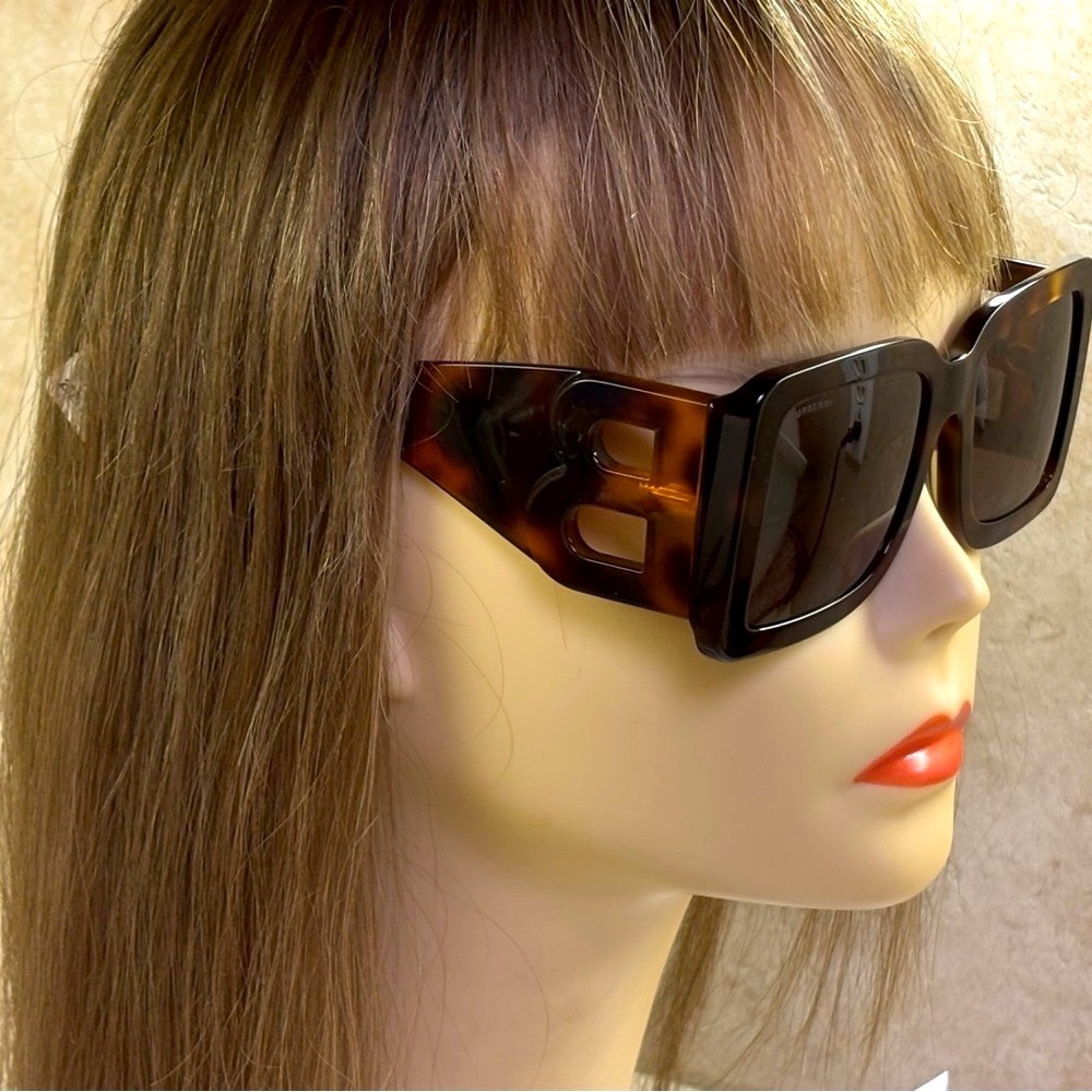 New Burberry B4312 3316/73 Light Havana Square Sunglasses - Picture 3 of 12